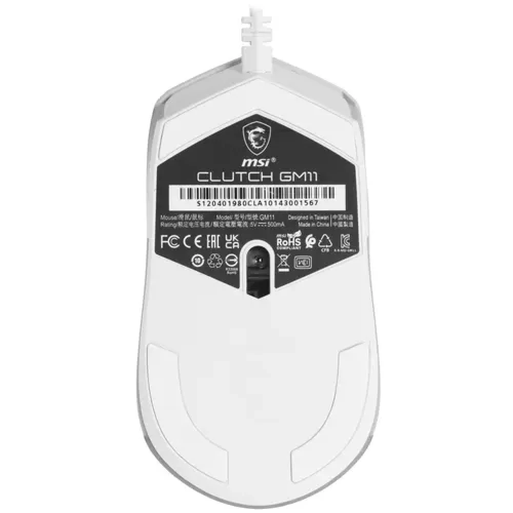 Мышь MSI CLUTCH GM11 WHITE Игровые, Проводная