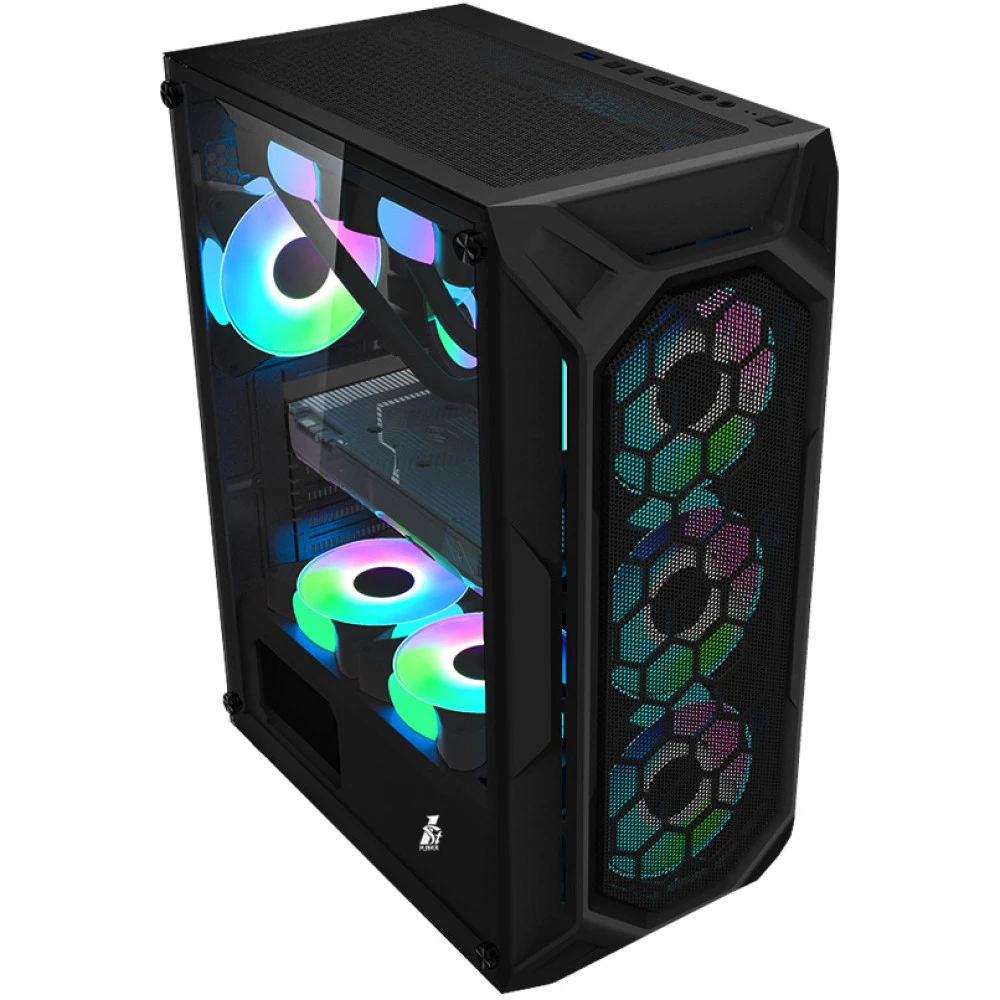 Корпус 1STPLAYER FIREBASE X6 Черный X6-BK-4F2C3 Mid-Tower