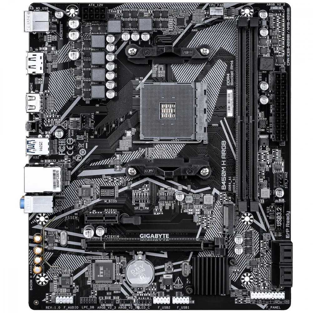 Материнская плата Gigabyte B450M H ARGB Micro-ATX, AMD AM4