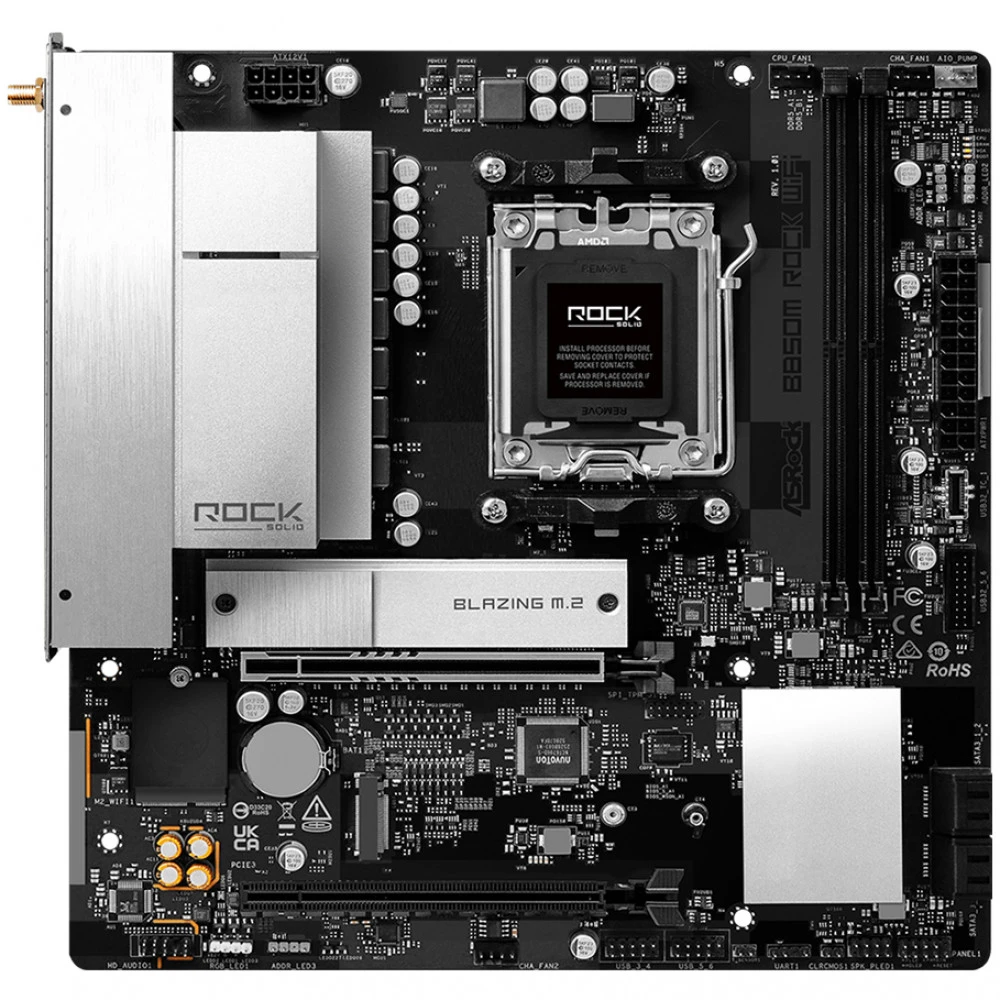 Материнская плата ASRock B850M Rock WiFi B850M_Rock_WiFi Micro-ATX, AMD AM5