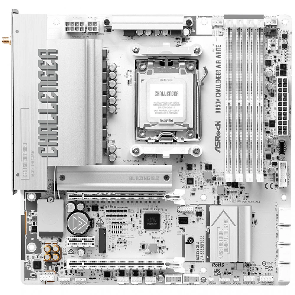 Материнская плата ASRock B850M Challenger WiFi White B850M_Challenger_WiFi_White Micro-ATX, AMD AM5