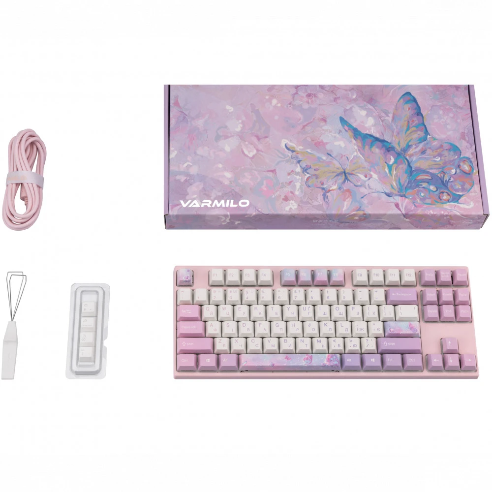 Клавиатура Varmilo VEM87 Dreams On Board 87Key EC V2 Rose A33A030B0A3A17A028 Проводная, USB