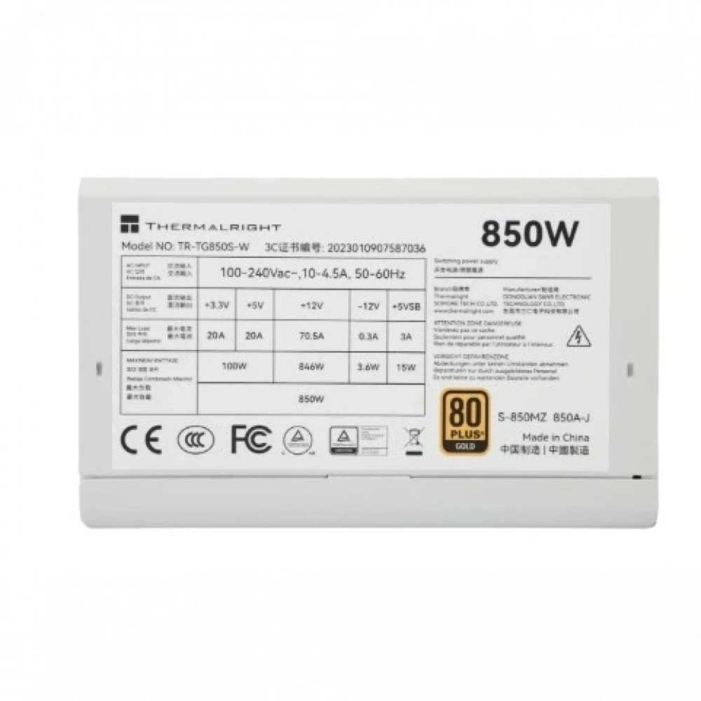 Блок питания Thermalright TR-TG850S-W 850 Вт, 80+ Gold