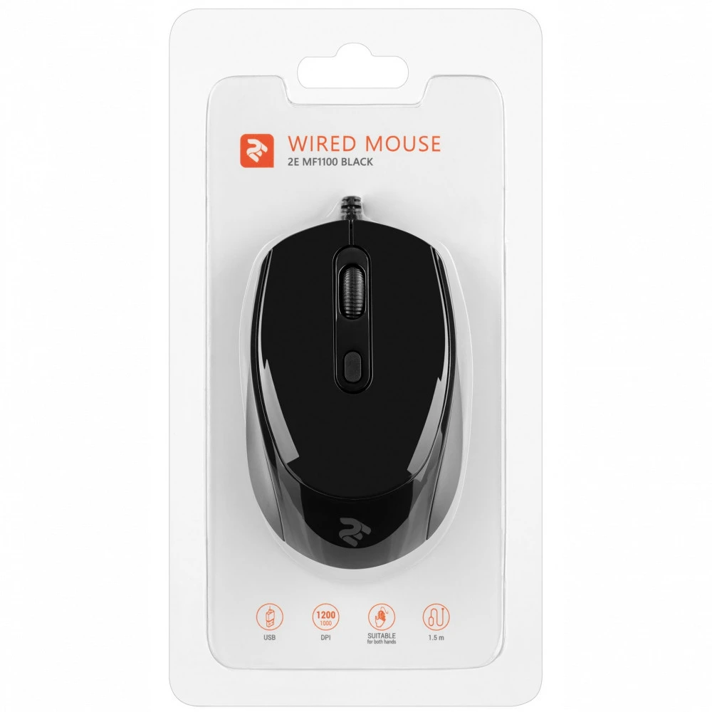 Мышь 2E MF1100 USB 2E-MF1100UB Бюджетные, Проводная