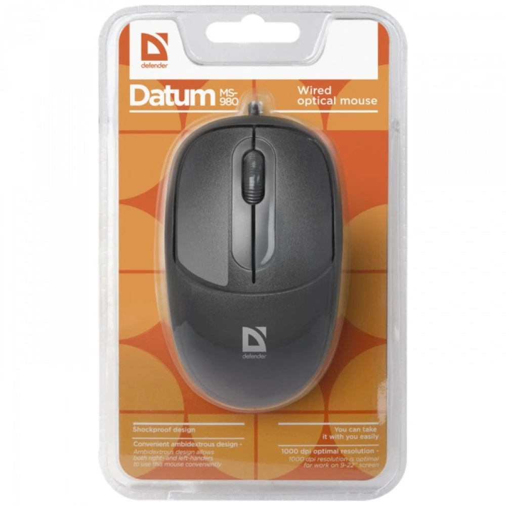 Мышь Defender Datum MS-980 52980 Бюджетные, Проводная
