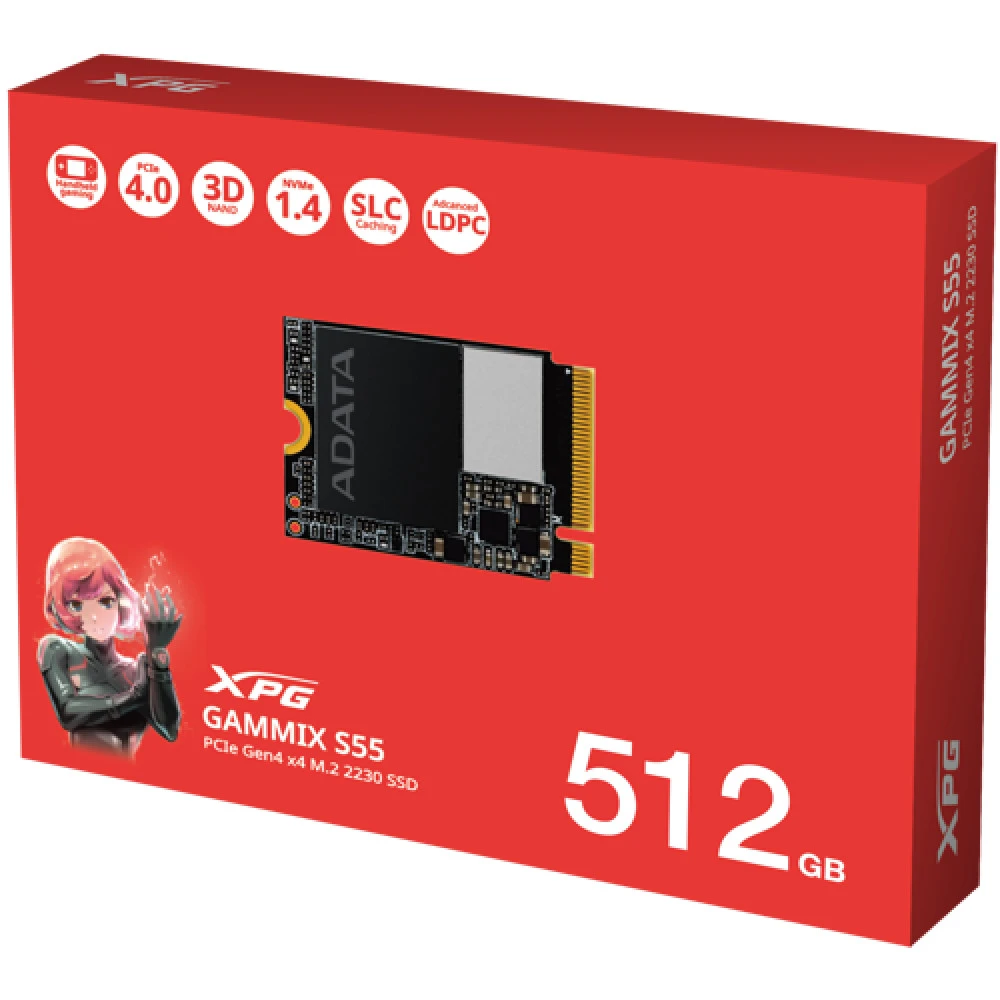 Жесткий диск ADATA XPG GAMMIX S55 SGAMMIXS55-512G-C SSD (твердотельные), 512 ГБ, M.2, PCIe