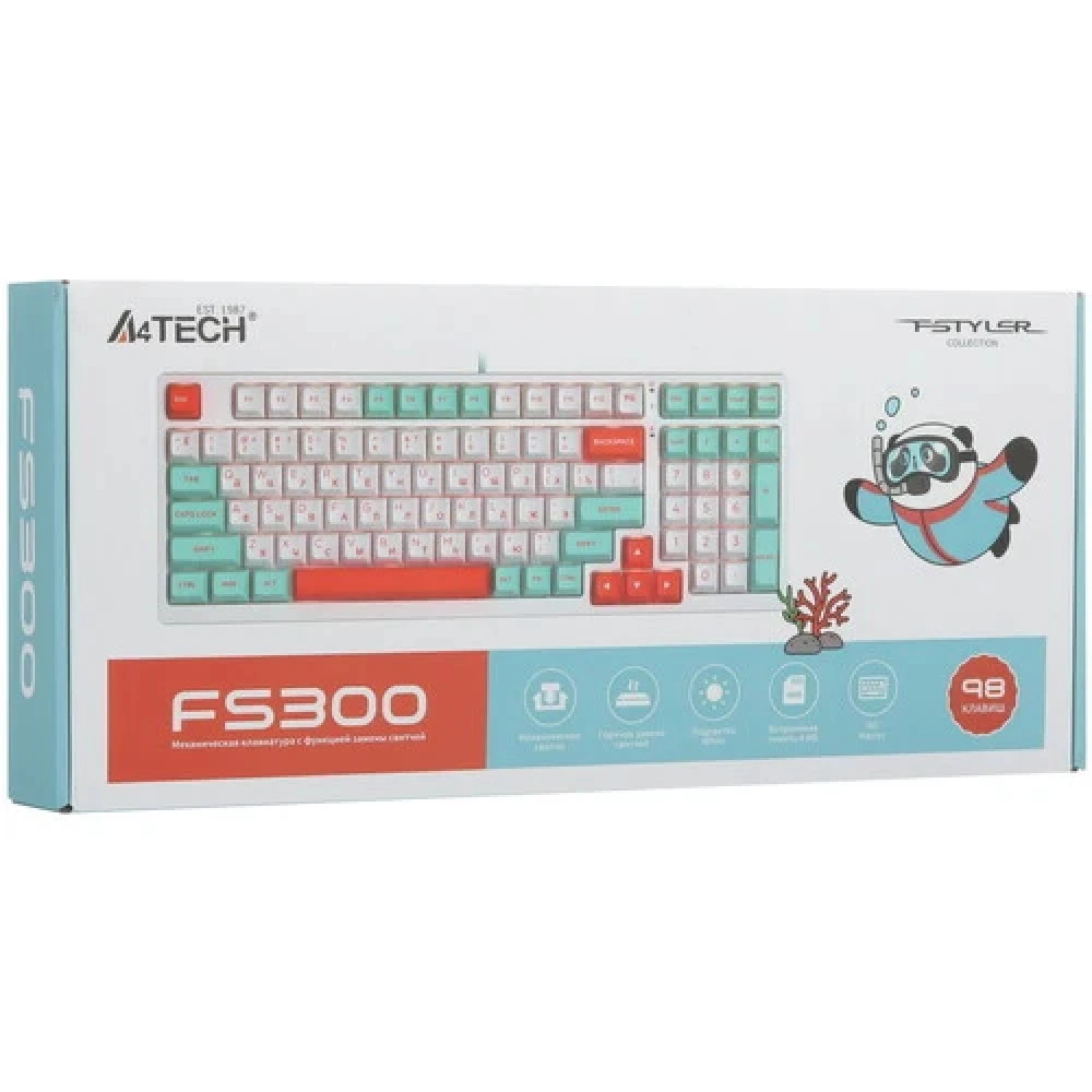 Клавиатура A4Tech Fstyler FS300 FS300 PANDA SNORKLENING Проводная, USB
