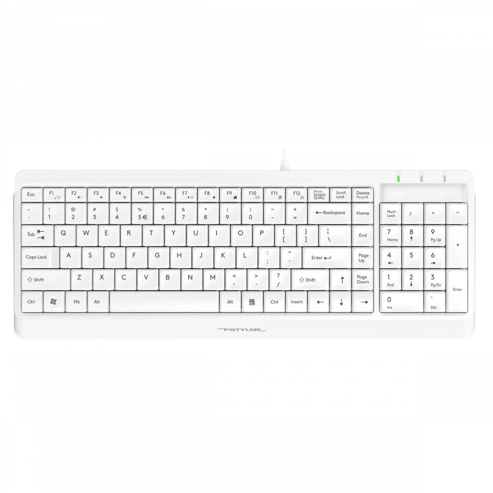 Клавиатура A4Tech F1512S/WHITE Проводная, USB