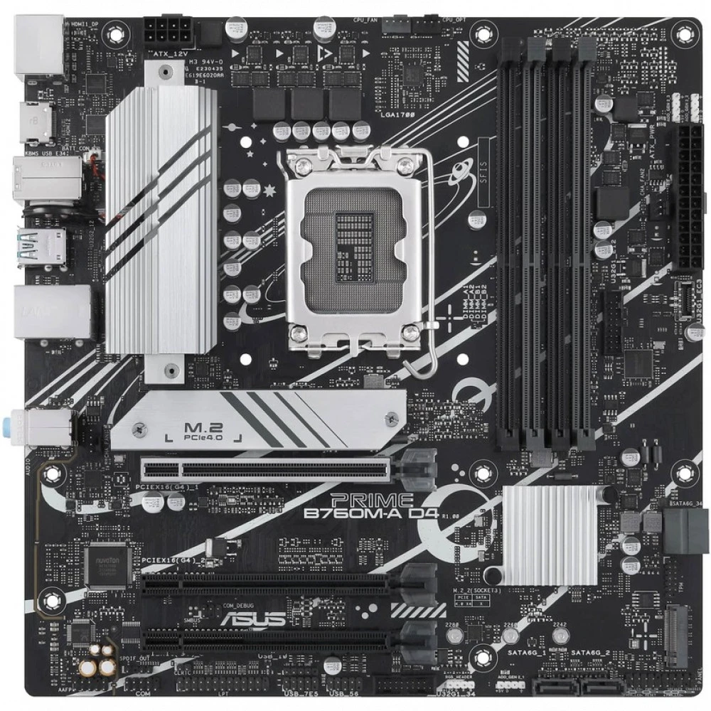 Материнская плата Asus PRIME B760M-A D4-CSM 90MB1D00-M1EAYC Micro-ATX, LGA 1700