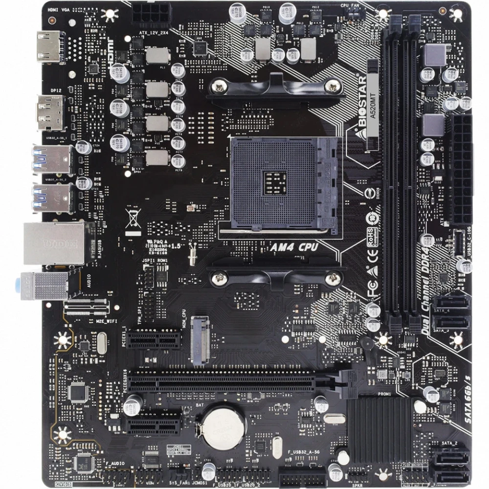 Материнская плата BIOSTAR A520MT Micro-ATX, AMD AM4