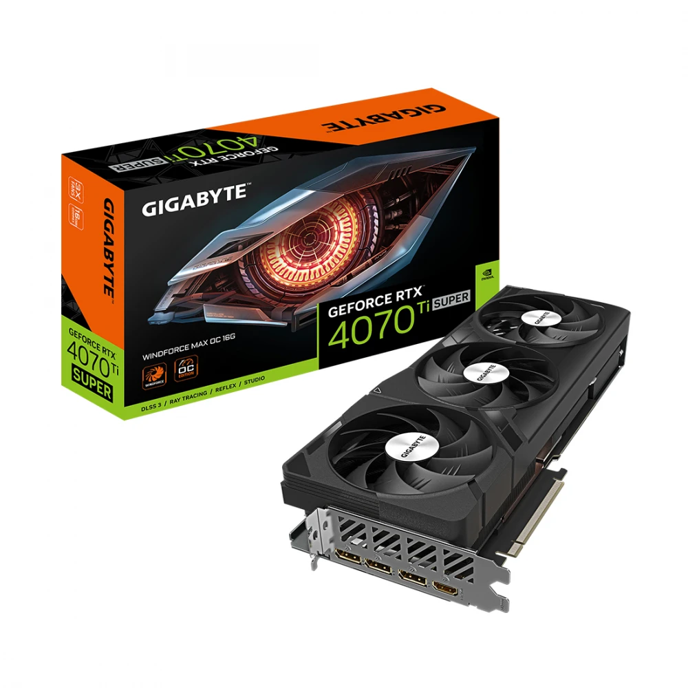 Видеокарта Gigabyte RTX 4070Ti SUPER WINDFORCE MAX OC 16G GV-N407TSWF3MAX OC-16GD 16 ГБ