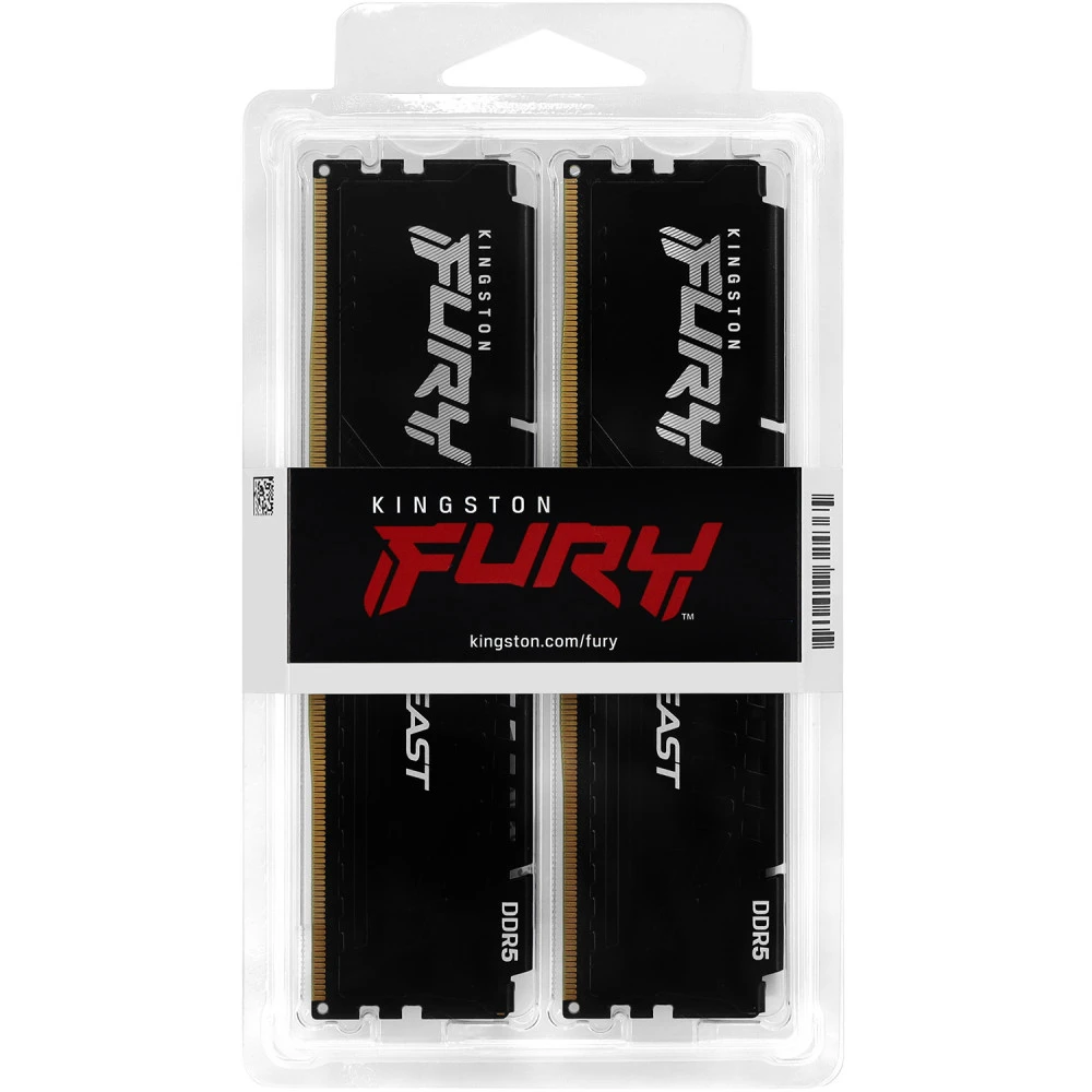 ОЗУ Kingston Fury Beast KF568C34BBEK2-32 DIMM, DDR5, 32 Гб (2 х 16 Гб), 6800 МГц