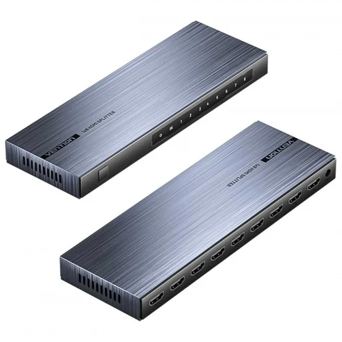 Аксессуар для ПК и Ноутбука Vention Разветвитель - сплиттер HDMI 19F/8x19F на 8 мониторов AKQB0 Разветвитель