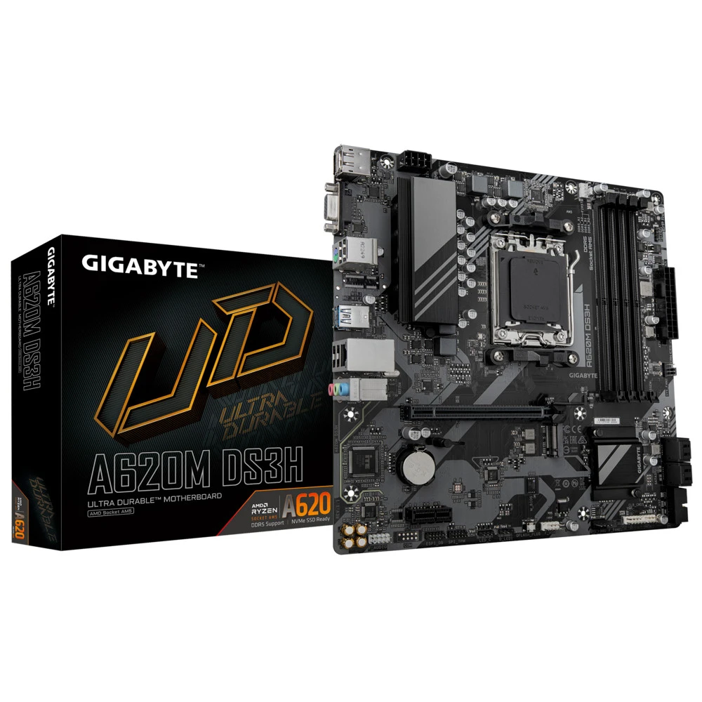 Материнская плата Gigabyte AMD A620 SAM5 MATX A620M DS3H 1.1 Micro-ATX, AMD AM5