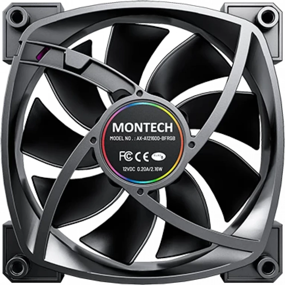 Система охлаждения Montech AX120 ARGB 120х120x25 черный AX120 PWM BLACK 3 IN 1 Для системного блока