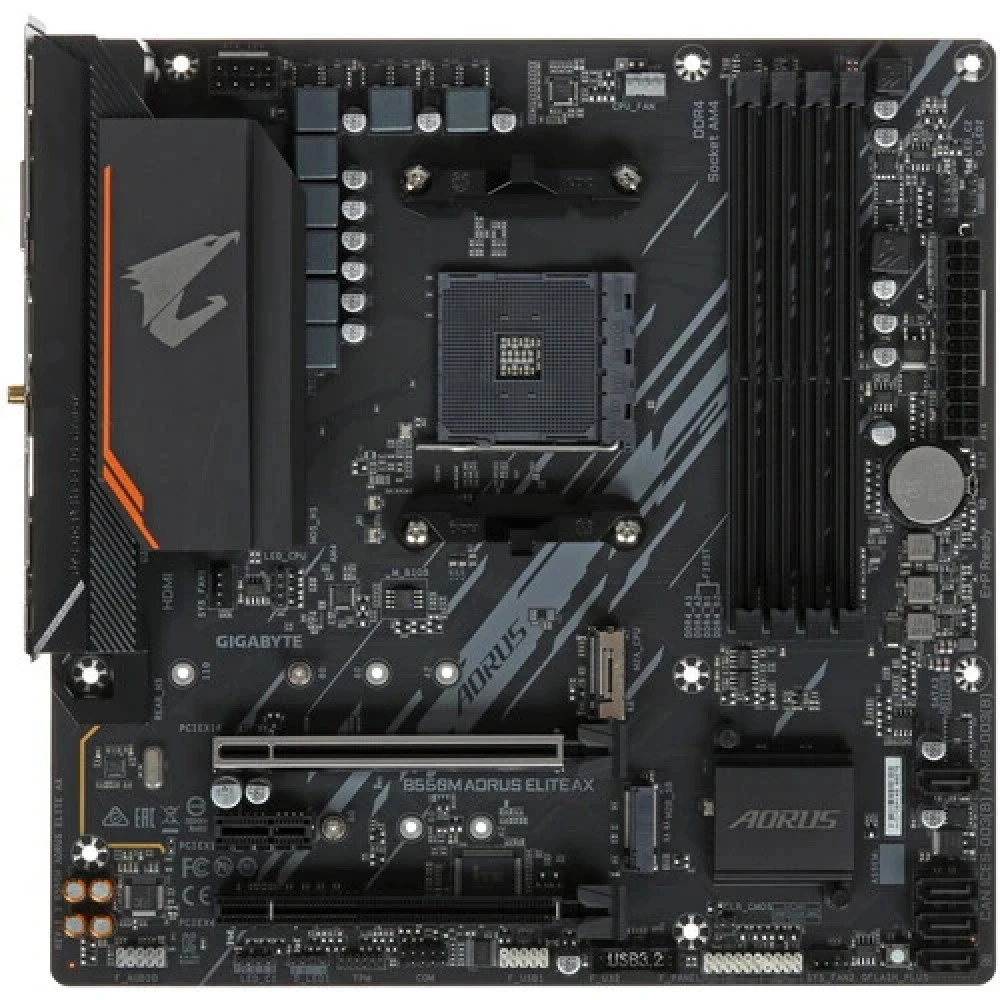 Материнская плата Gigabyte B550M AORUS ELITE AX Micro-ATX, AMD AM4