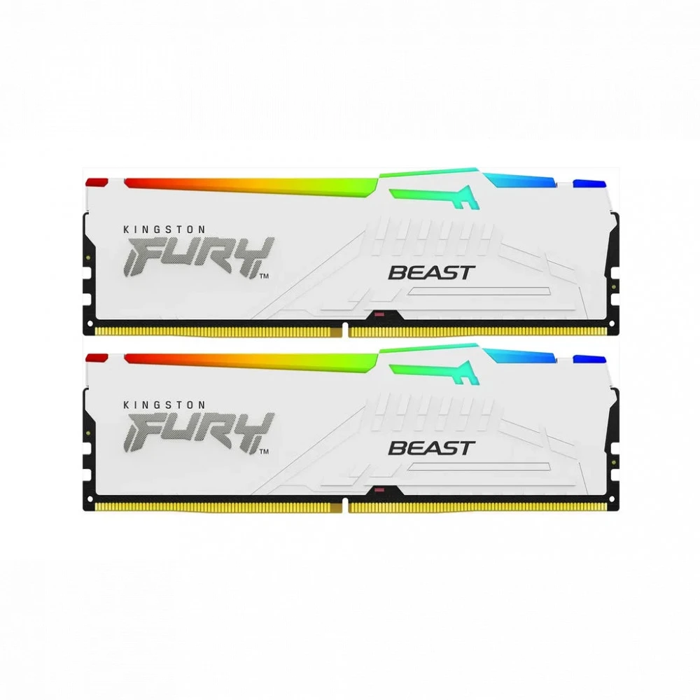 ОЗУ Kingston Fury Beast White RGB KF560C36BWE2AK2-32 DIMM, DDR5, 32 Гб (2 х 16 Гб), 6000 МГц