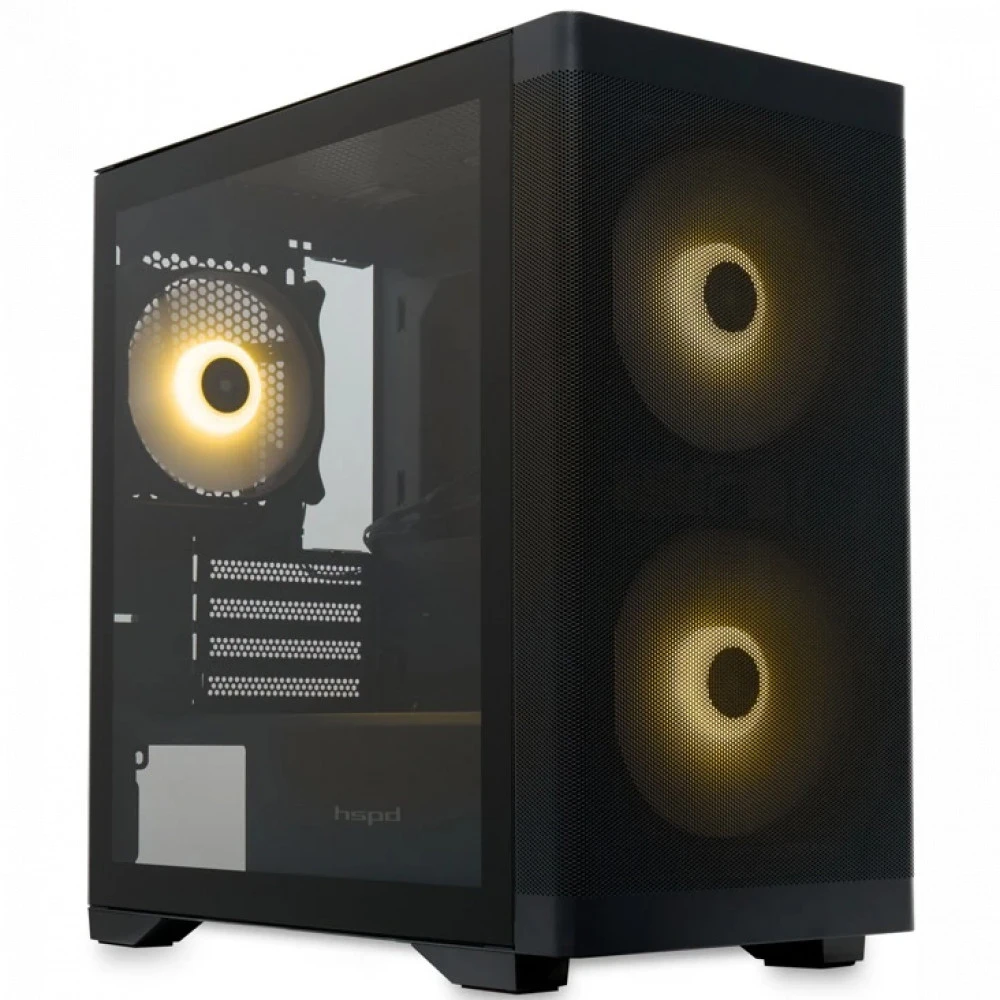 Корпус HSPD M320-TGBK-ARGB Black Mini-Tower