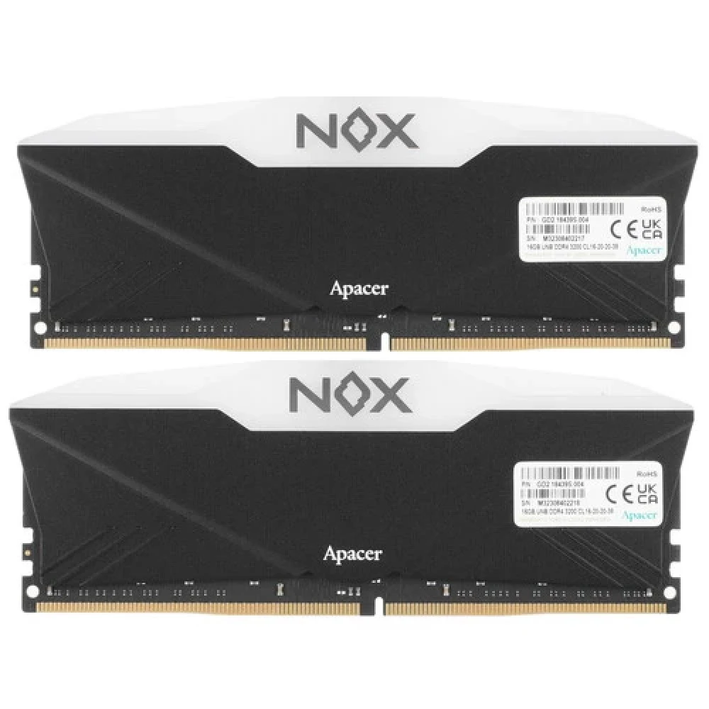 ОЗУ Apacer NOX RGB AH4U32G32C28YNBAA-2 DIMM, DDR4, 32 Гб (2 х 16 Гб), 3200 МГц