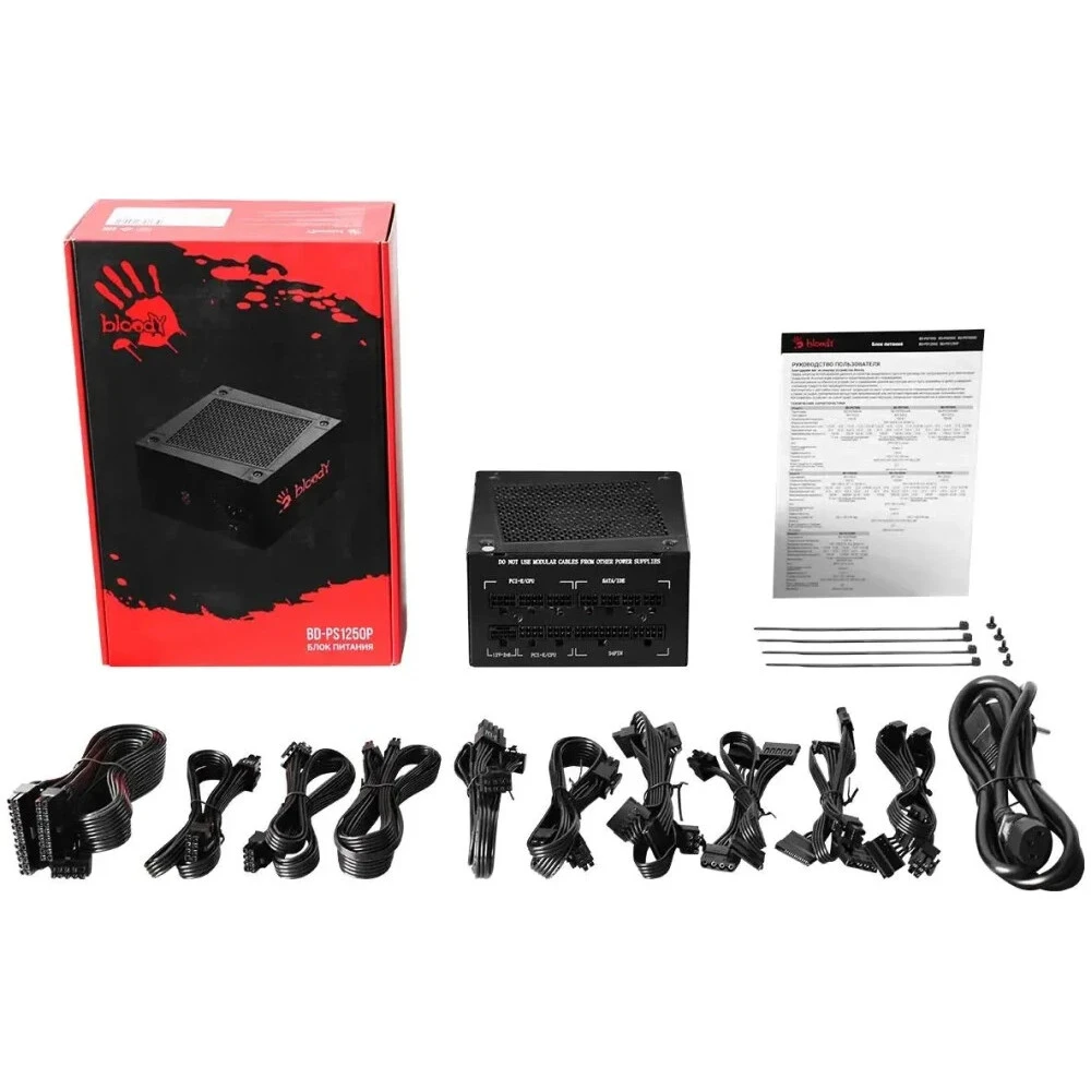 Блок питания Bloody BD-PS1250P BD-PS1250P-M 1250 Вт, 80+ Platinum