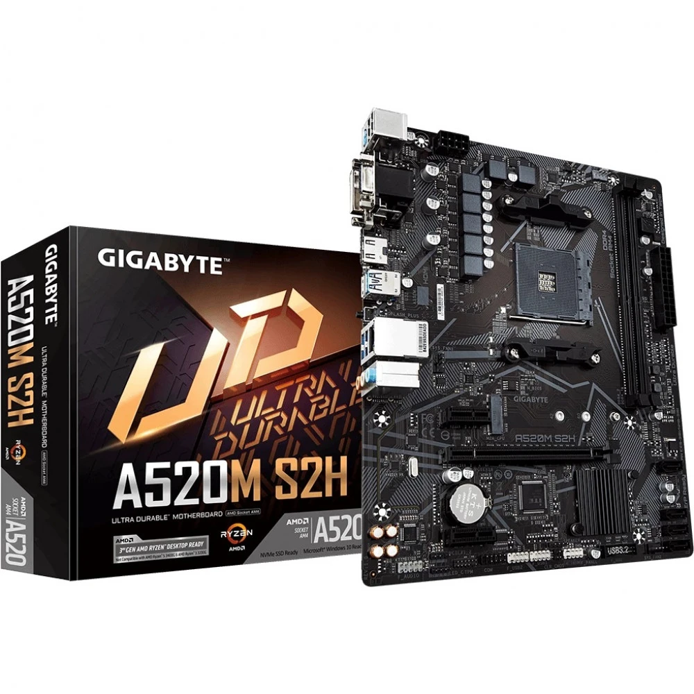 Материнская плата Gigabyte A520M S2H 1.3 Micro-ATX, AMD AM4