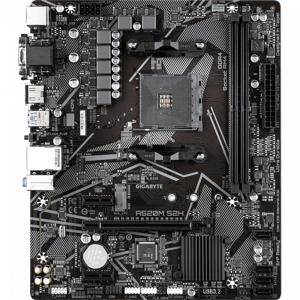Материнская плата Gigabyte A520M S2H 1.3 Micro-ATX, AMD AM4