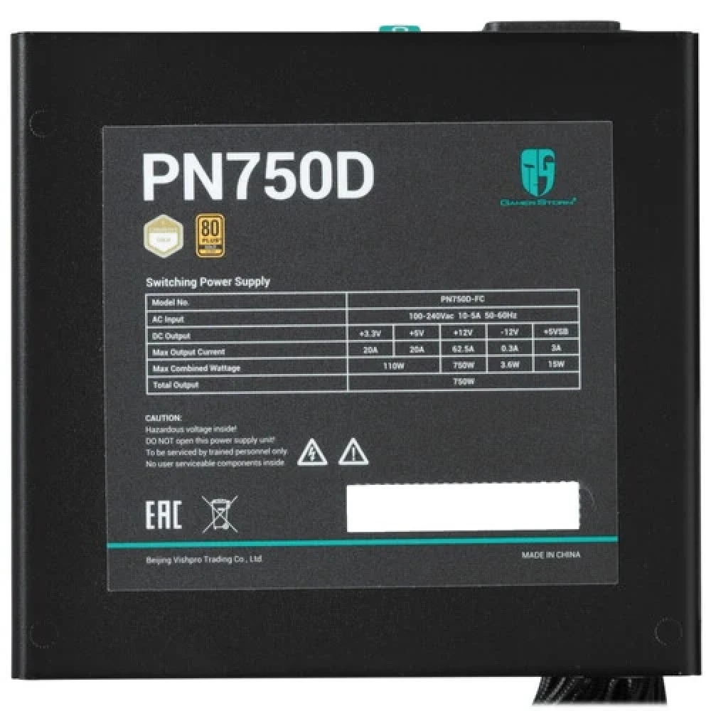 Блок питания GamerStorm PN750D R-PN750D-FC0B-WGEU-V2 750 Вт, 80+ Gold