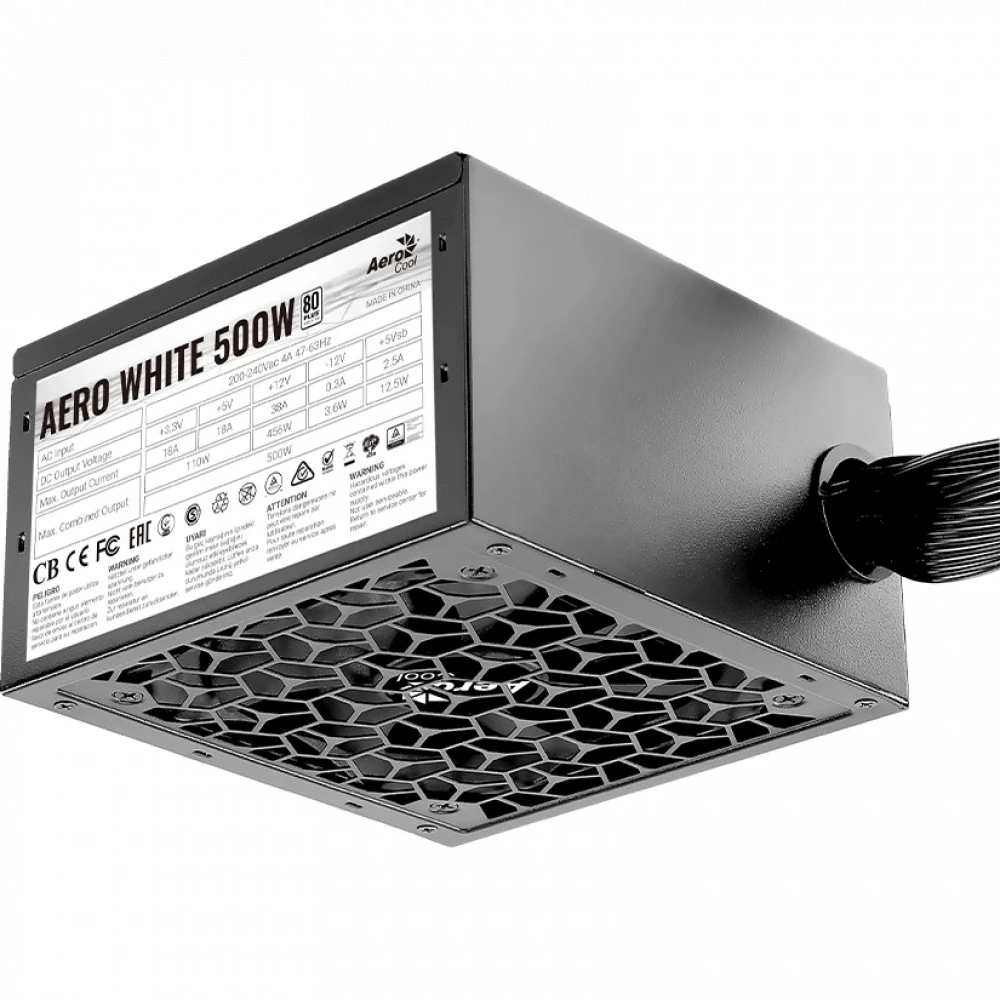 Блок питания Aerocool 500W AEROCOOL AERO WHITE 500 Вт, 80+ White