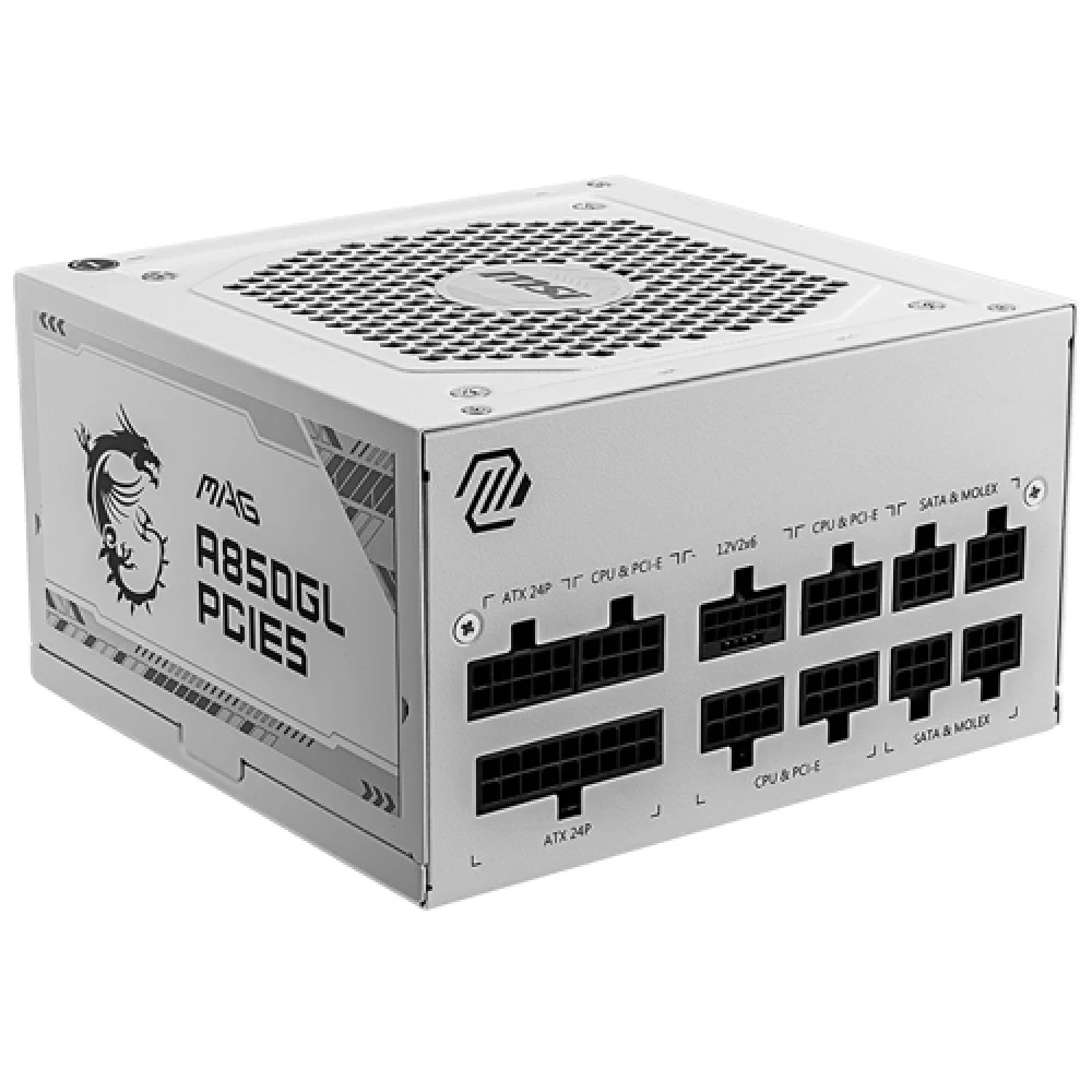 Блок питания MSI MAG A850GL PCIE5 WHITE 850 Вт, 80+ Gold