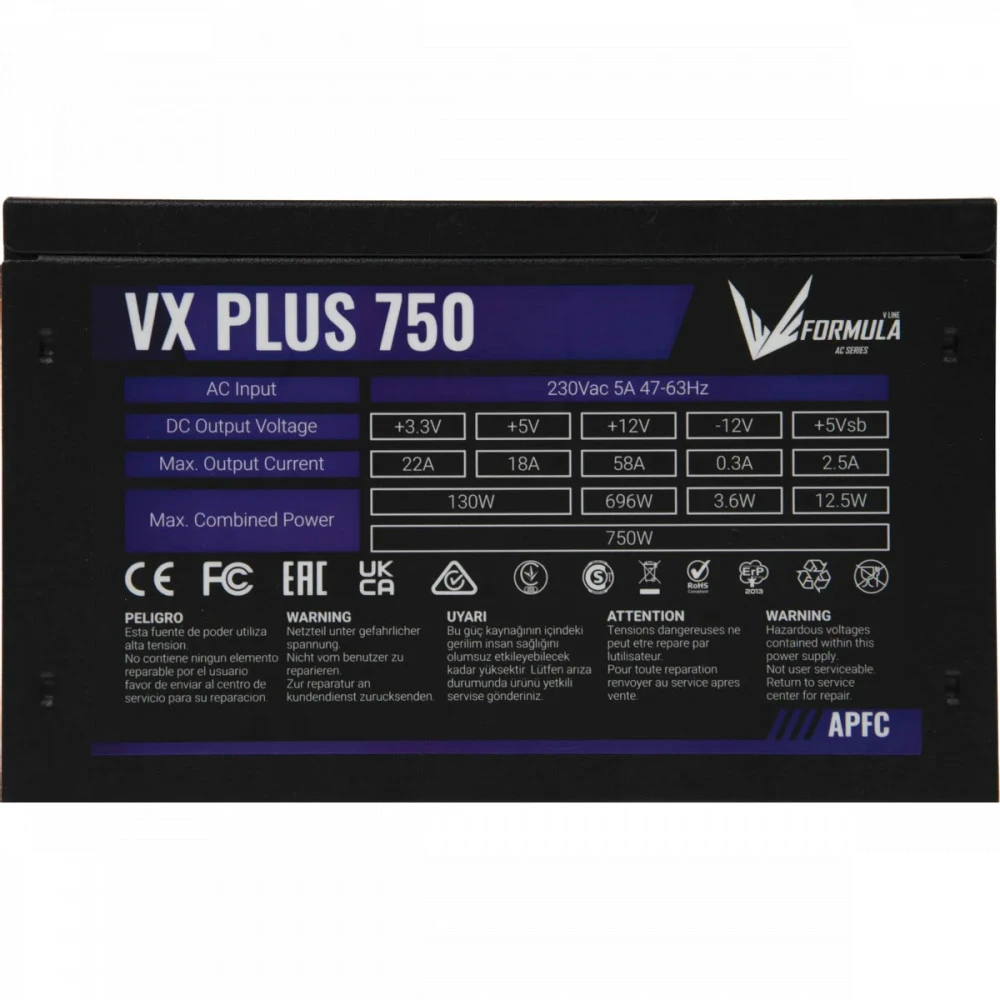 Блок питания Formula VX PLUS 750W 750 Вт, 80+