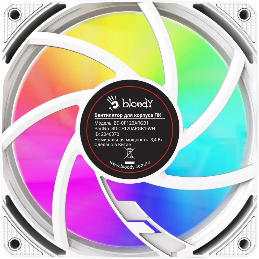 Система охлаждения Bloody BD-CF120ARGB1 ARGB BD-CF120ARGB1-WH Для системного блока