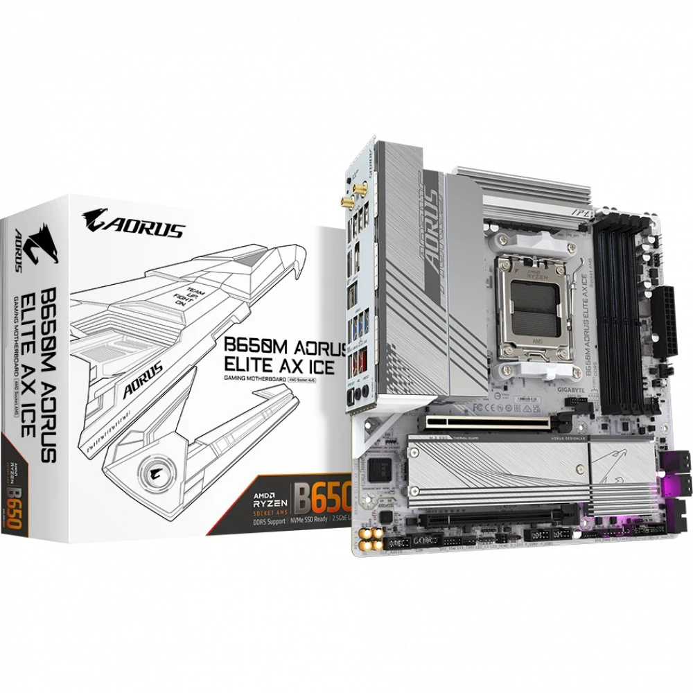 Материнская плата Gigabyte B650M A ELITE AX ICE 1.1 Mini-ATX, AMD AM5