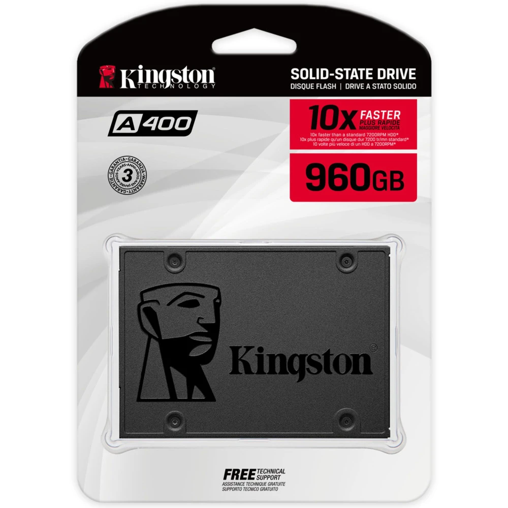 Жесткий диск Kingston A400 SA400S37/960G SSD (твердотельные), 960 ГБ, 2.5 дюйма, SATA