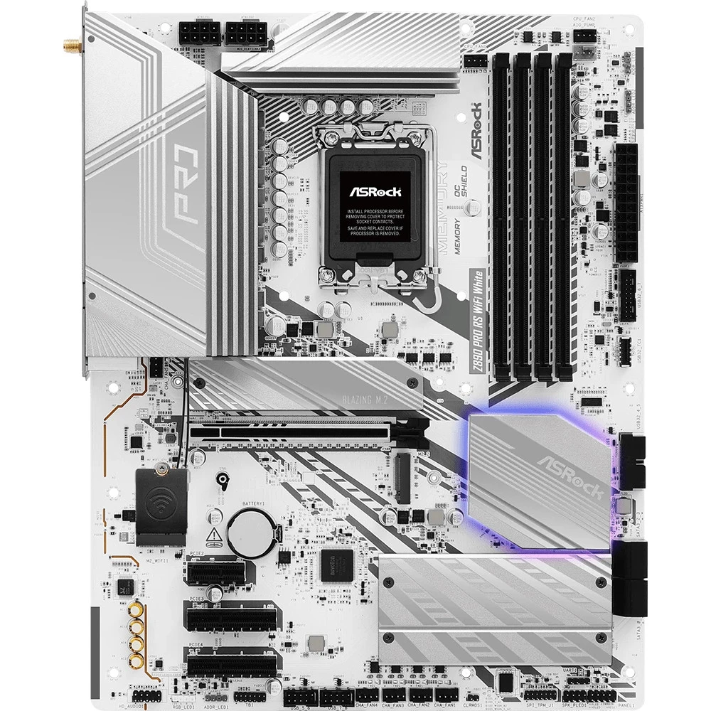 Материнская плата ASRock Z890 PRO RS WIFI WHITE ATX, LGA 1851