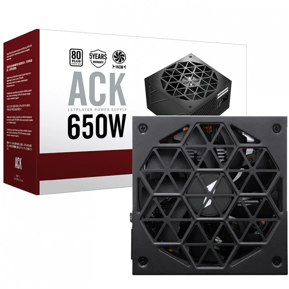Блок питания 1STPLAYER HA-650AC1-BK 650 Вт, 80+