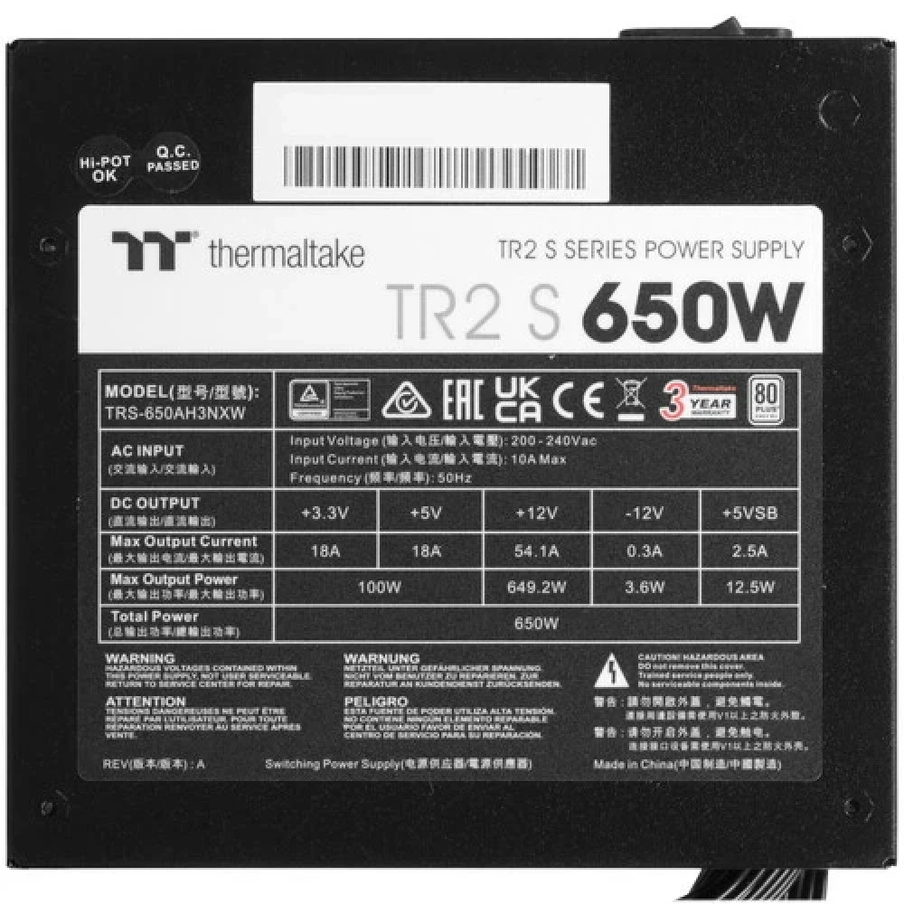 Блок питания Thermaltake TR2 S 650W PS-TRS-0650NNSAWE-2 650 Вт, 80+