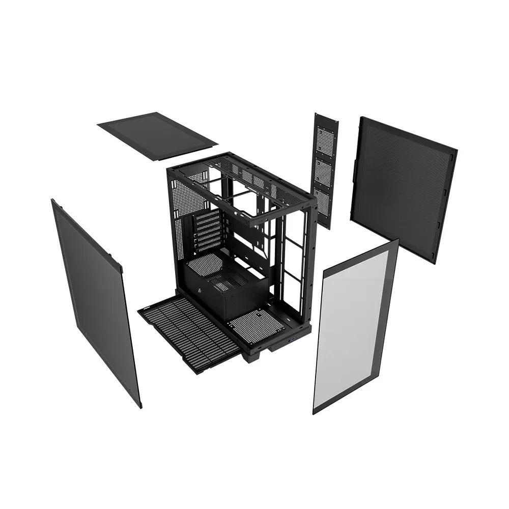 Корпус 1STPLAYER Mi8-BK-3FBR1FBC1 Черный Mid-Tower