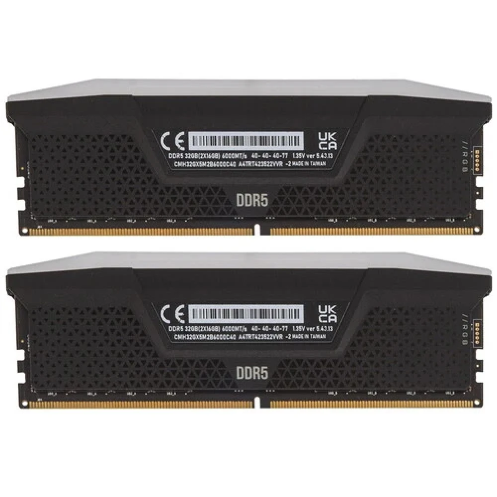 ОЗУ Corsair Vengeance RGB CMH32GX5M2B6000C40 DIMM, DDR5, 32 Гб (2 х 16 Гб), 6000 МГц