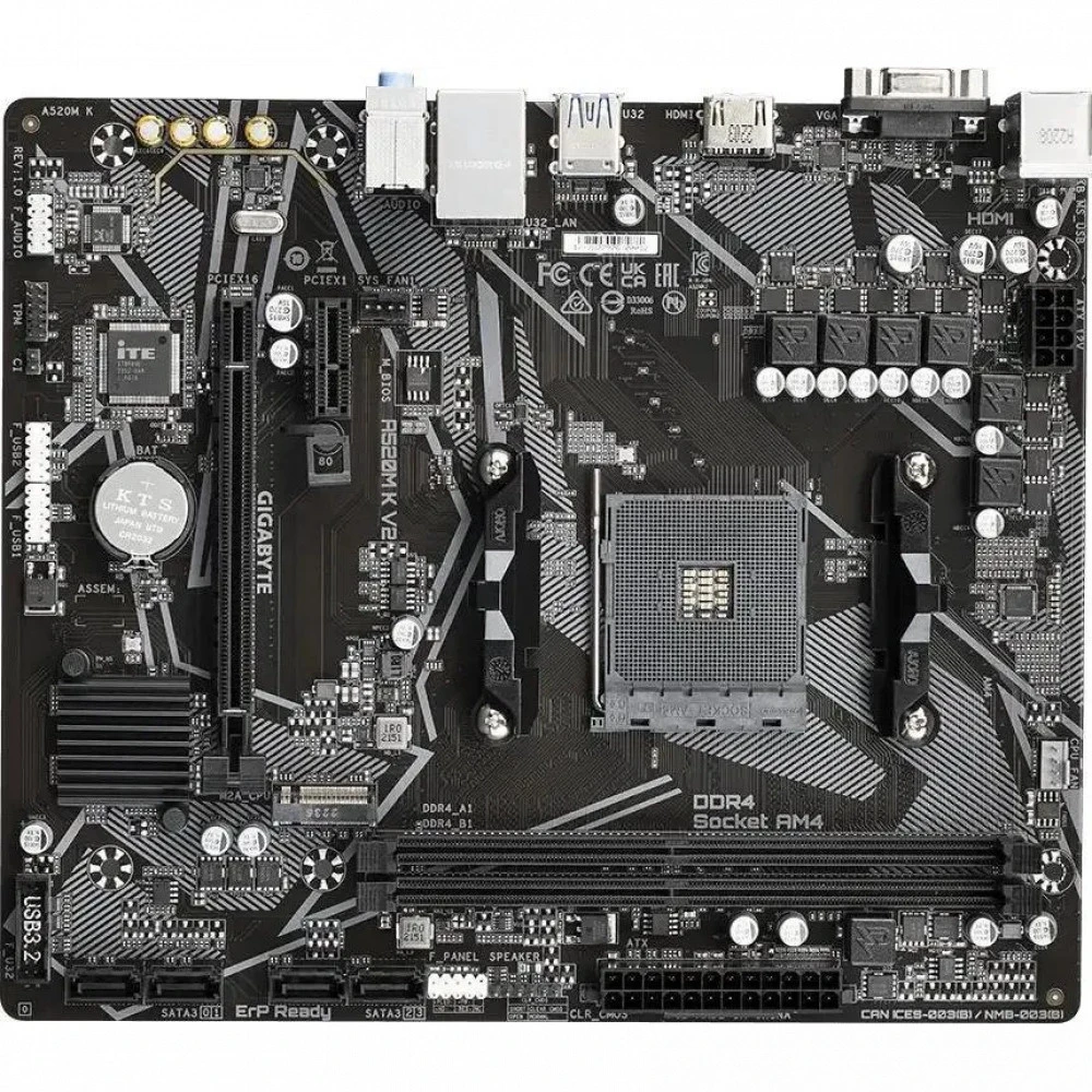 Материнская плата Gigabyte A520M K V2 A520M K V2 DDR4 1.1 Mini-ATX, AMD AM4