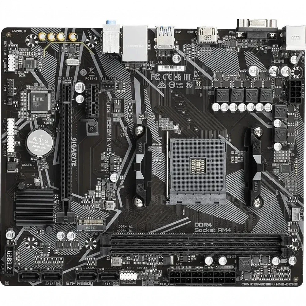 Материнская плата Gigabyte A520M K V2 A520M K V2 DDR4 1.1 Mini-ATX, AMD AM4
