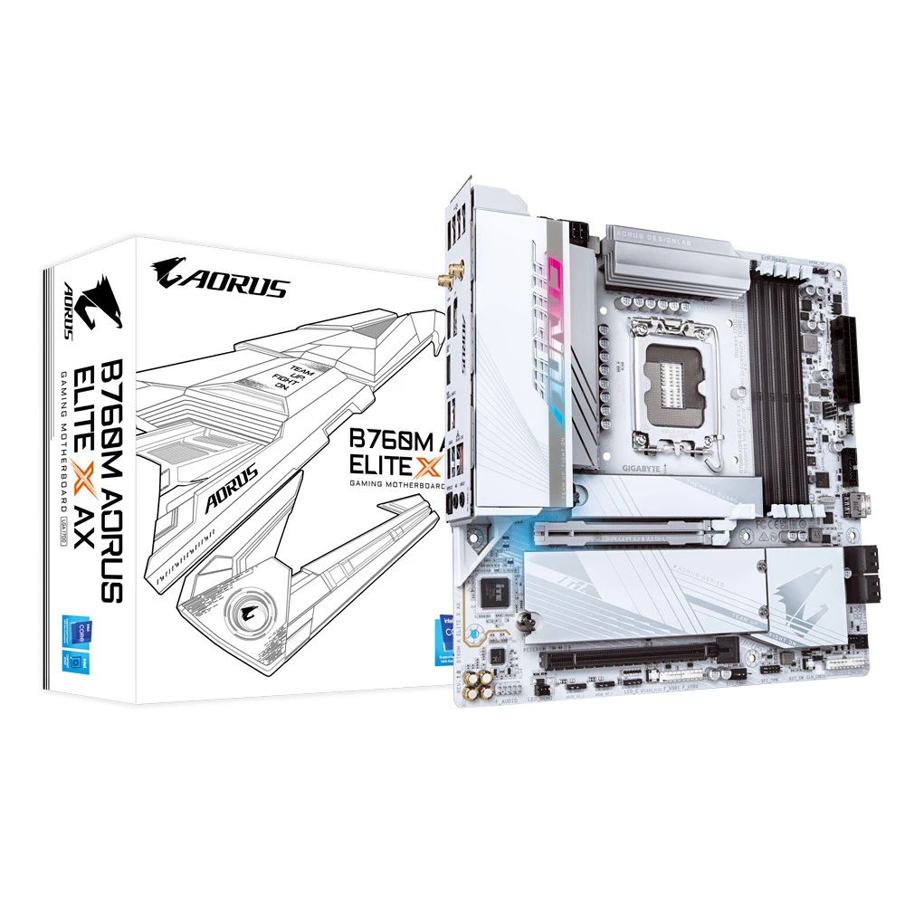 Материнская плата Gigabyte B760M Aorus Elite X AX rev. 1.2 Micro-ATX, LGA 1700