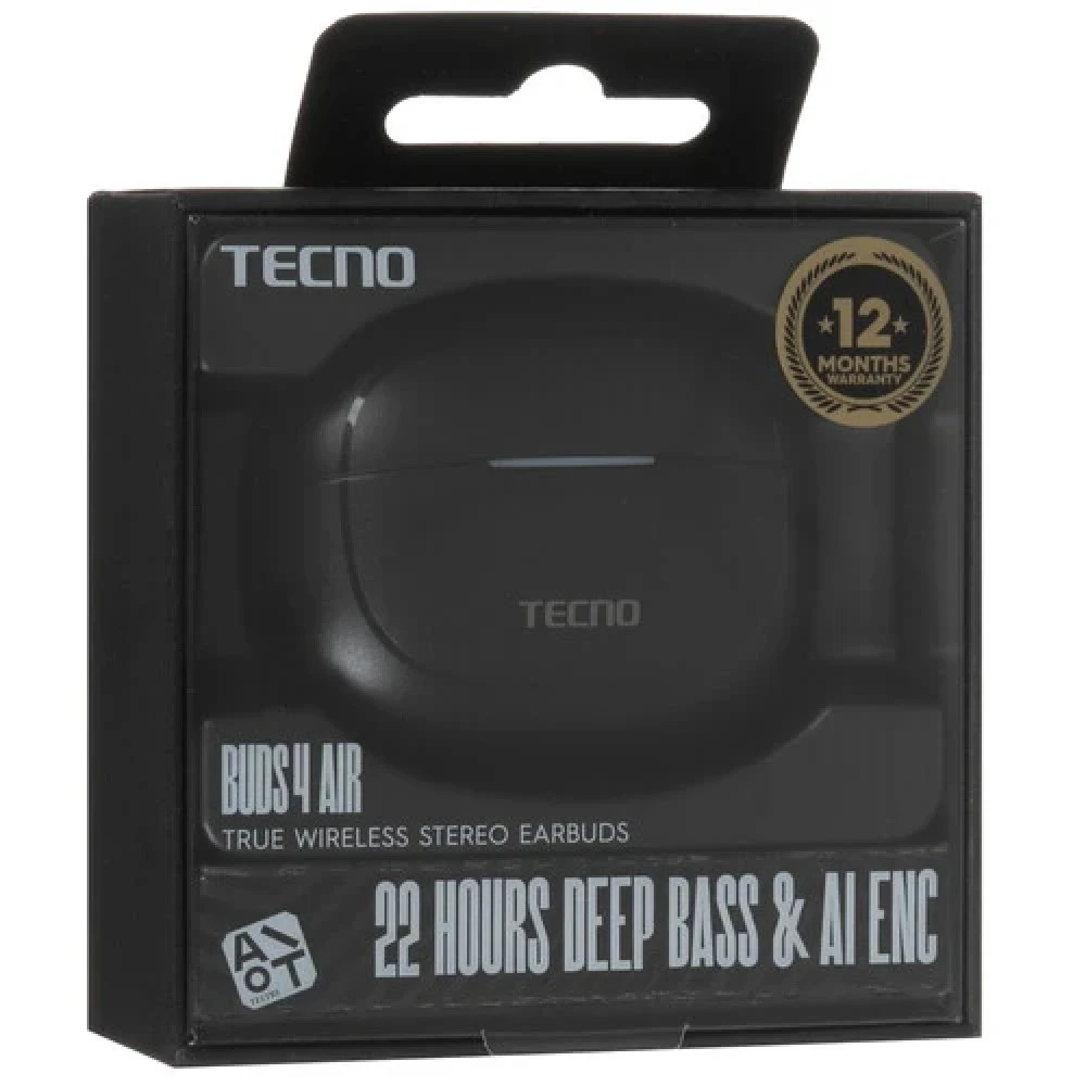 Наушники TECNO Buds 4 Air Black BD04 Air
