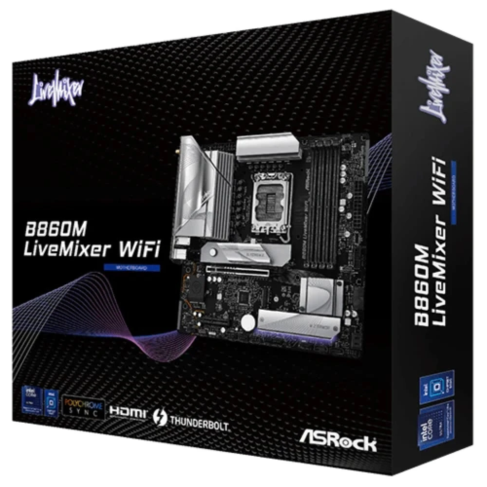 Материнская плата ASRock B860M LiveMixer WiFi B860M LIVEMIXER WIFI Micro-ATX, LGA 1851