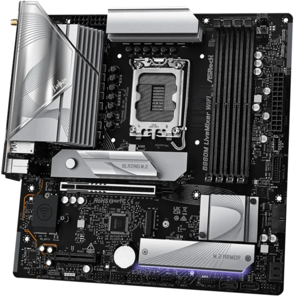 Материнская плата ASRock B860M LiveMixer WiFi B860M LIVEMIXER WIFI Micro-ATX, LGA 1851