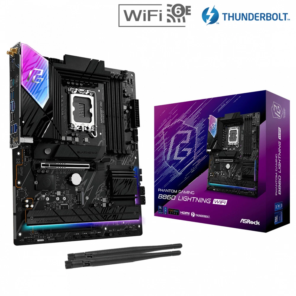 Материнская плата ASRock B860 LIGHTNING WIFI ATX, LGA 1851