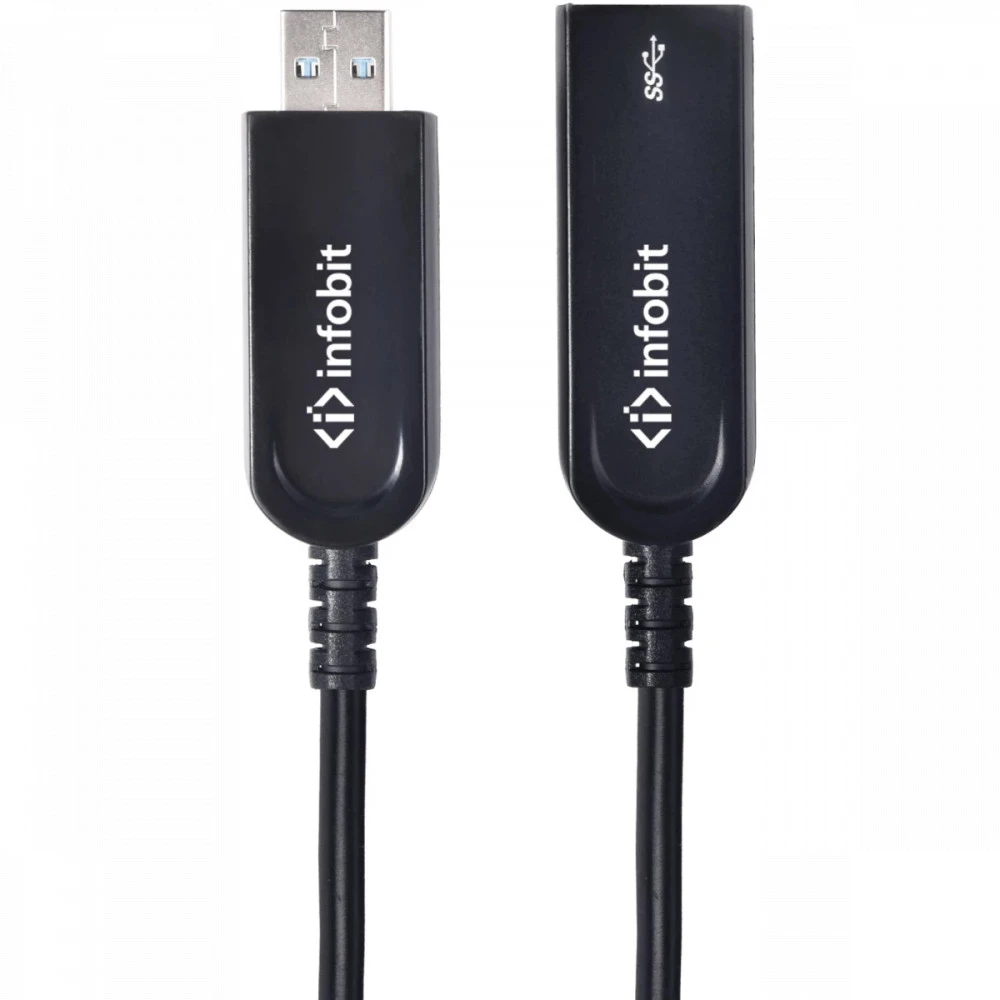 Кабель интерфейсный Infobit AOC-USB30-AMAF-30 USB A (M) - USB A (F)