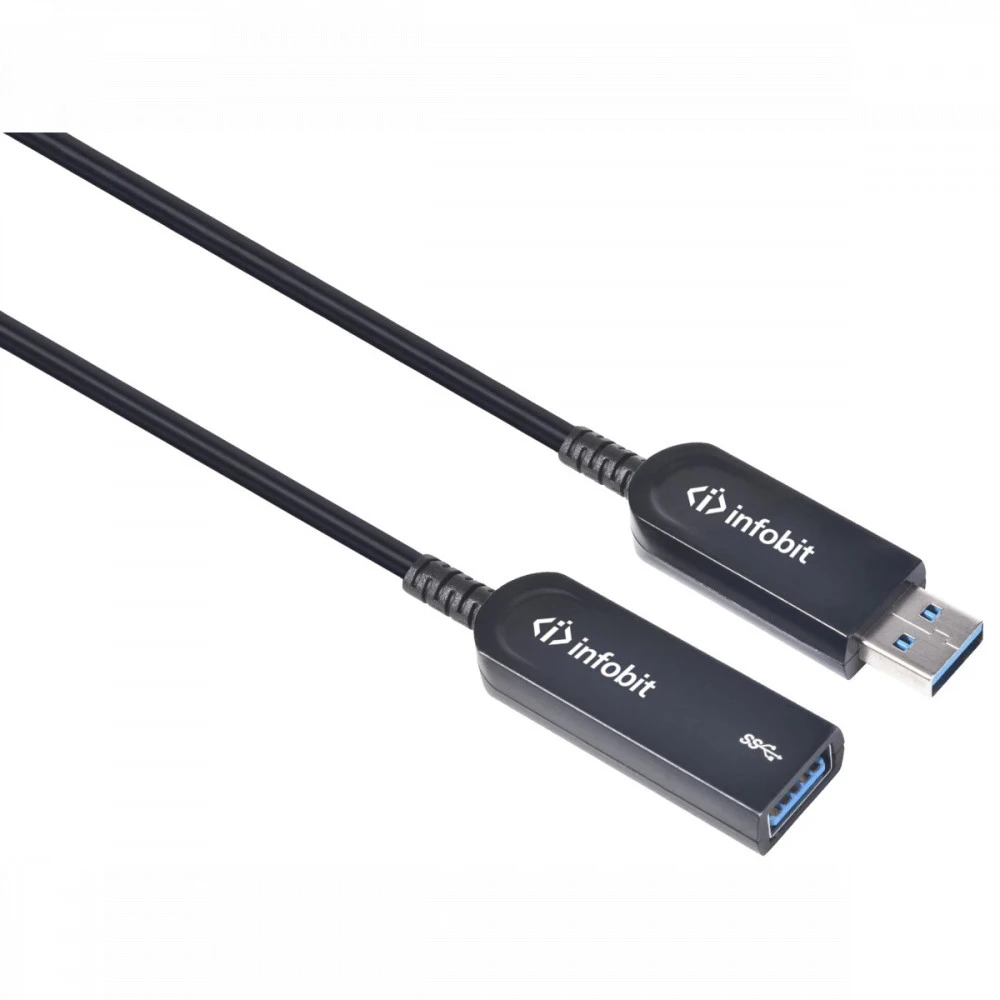 Кабель интерфейсный Infobit AOC-USB30-AMAF-30 USB A (M) - USB A (F)