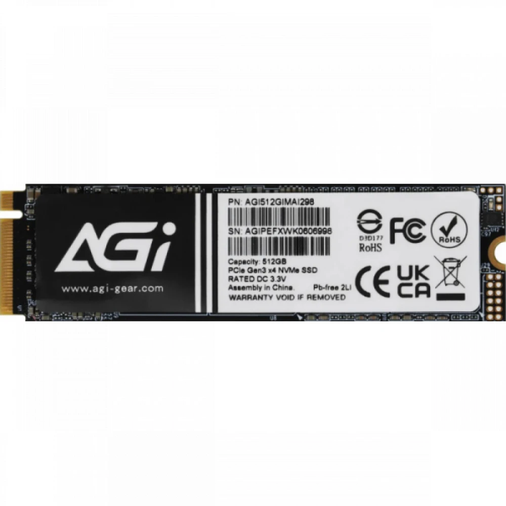 Жесткий диск AGI AGI512GIMAI298-CB SSD (твердотельные), 512 ГБ, M.2, PCIe