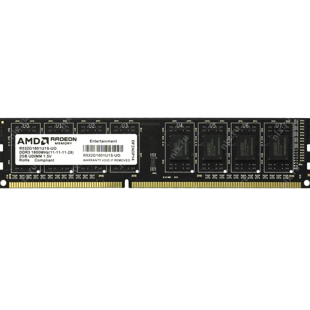 ОЗУ AMD DDR3 DIMM 2GB R532G1601U1S-UO DIMM, DDR3, 2 Гб, 1600 МГц