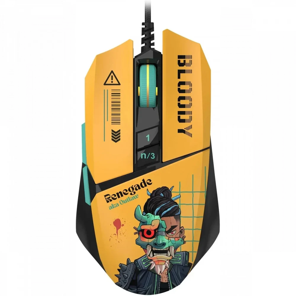 Мышь Bloody W63 Max Renegade Yellow Sunset W63 MAX/ RENEGADE SUNSET ACTIVATED Игровые, Проводная